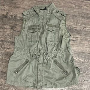 White House Black Market Green Utility Vest